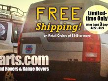 free shippimng roverparts.com