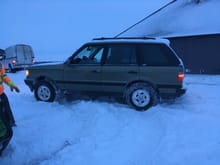 20.00 in air fittings and she’s back off the ground! 😁 
After testing her prowes out in the snow, I was amazed at how well the traction control works. I can’t wait to get it saftied and on the road