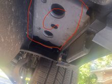 Point C- front wheel, next to pinch weld