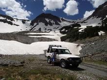 SanJuanPicsJuly2,2011. At about 11,000 ft in Upper Camp Bird mine area along the Imogene Pass trail.  Lots and lots of snow left up high.