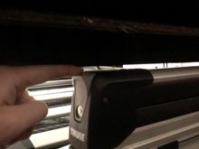 ~0.5" between rack and open door
