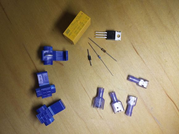 The electronic components were stripped from junked electronics (free), the connectors are from my local hardware store (but I had them laying around anyway).