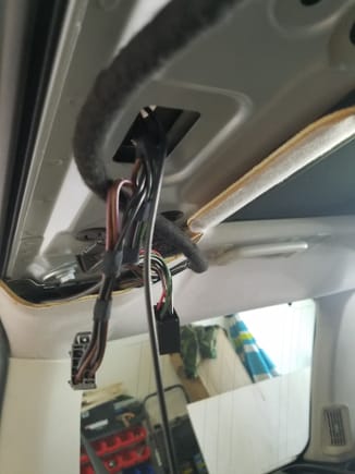 Camera cable that comes down into the car