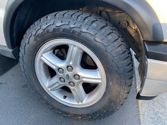 Love the sidewalls. Tire shop didn't scuff one wheel and used inside weights