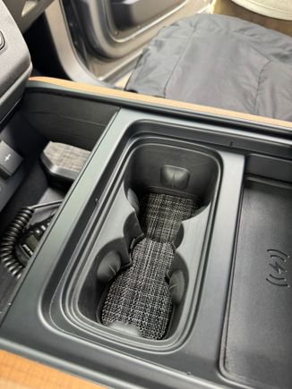 Cupholder (2020 only). I thought this would be cheesy but I love seeing it down there. It is way better in person. It’s quite dapper. 