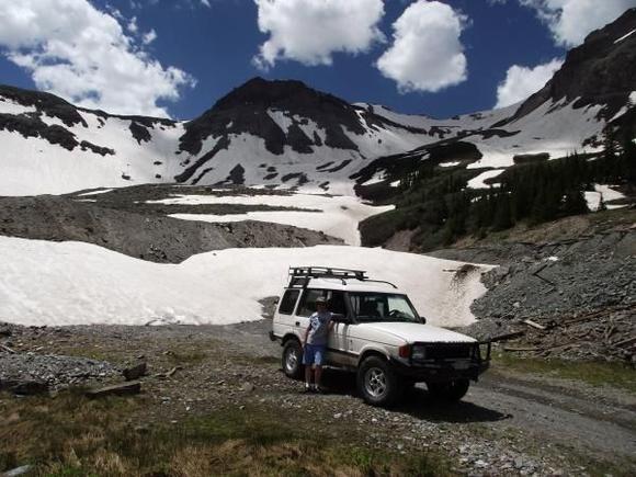 SanJuanPicsJuly2,2011. At about 11,000 ft in Upper Camp Bird mine area along the Imogene Pass trail.  Lots and lots of snow left up high.