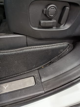 A rear pointing seat guard 