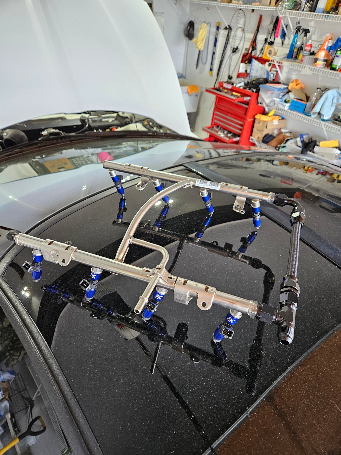 LS3 fuel rails with two -8an fittings welded on