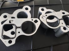 The holley LT block to LS water pump spacers. 