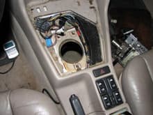 Console area with AT shifter removed