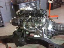 Engine in newly powder coated frame