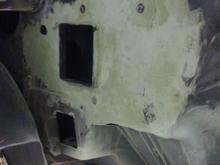 Smoothing of the firewall with vintage air ac face plate installed