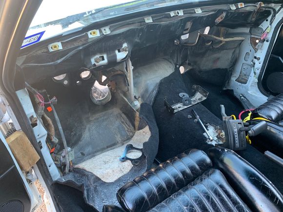 Steering wheel and the dash is completely out.