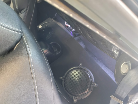 Not that there was a ton of storage in an El Camino, but this still lets there be some and have good sound.  The 6.5s in the rear kick panels below the seat belts actually are the biggest improvement.