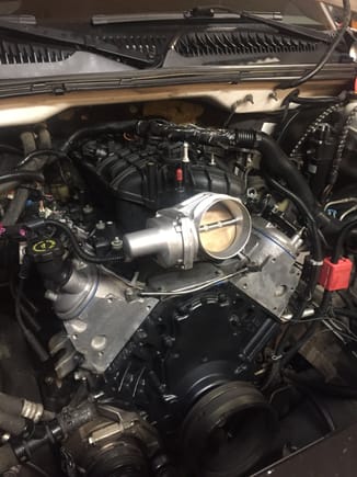 Slapped intake on and few more things finished up... Just doing what I can till the turbo kit comes in.