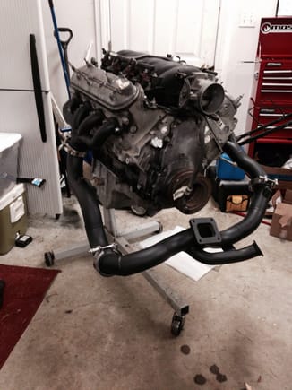 Mocking up the hot side on my LS1 out of the car