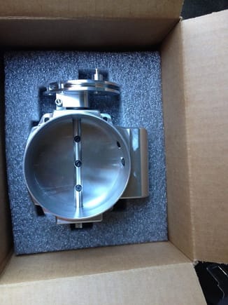 Nick Williams 102mm throttle body as packaged.  Looks much nicer in person than it does in a photograph