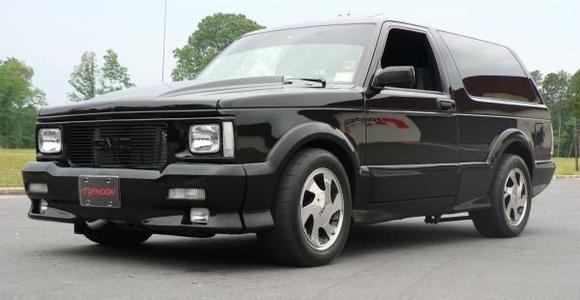 1984 Chevy Blazer Converted to GMC Typhoon 
over 600  HP to Crank 
Best Pass 11.2 @ 120 MPH 
All WHeel Drive