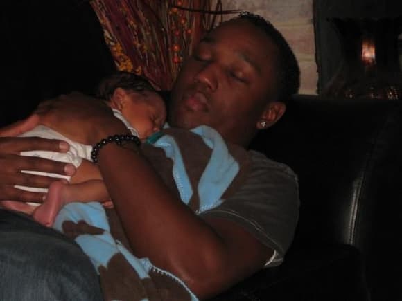 Jayden and daddy sleeping