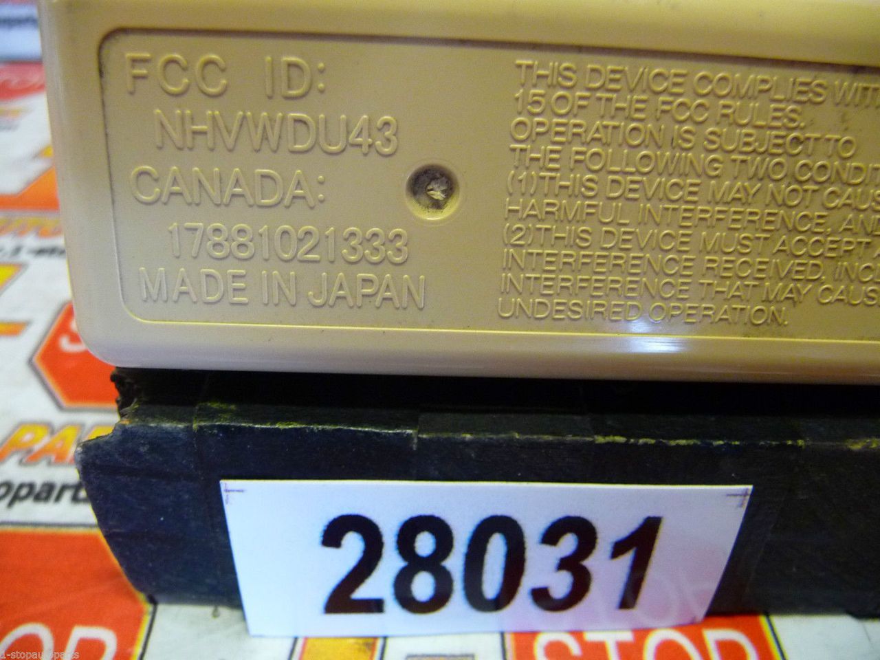 Key fob details: Japan FCC ID: NHVWBU43
