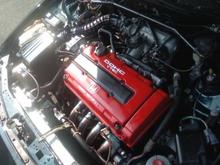 b16 head, type r headers, type r ecu, hondata s200, stock manifold, stock intake, stock cams, full catback