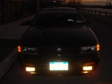 Nissan Maxima: (HID'S OFF). Rewired Park lights to work with fog lights
