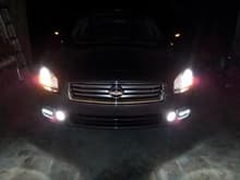 Newly installed 8-LED DRLs with low beams/fogs/hazards on.