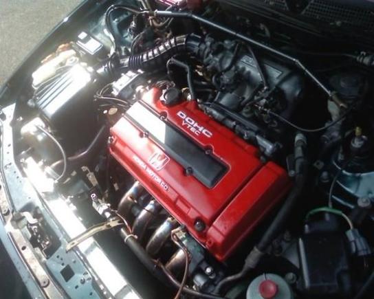 b16 head, type r headers, type r ecu, hondata s200, stock manifold, stock intake, stock cams, full catback