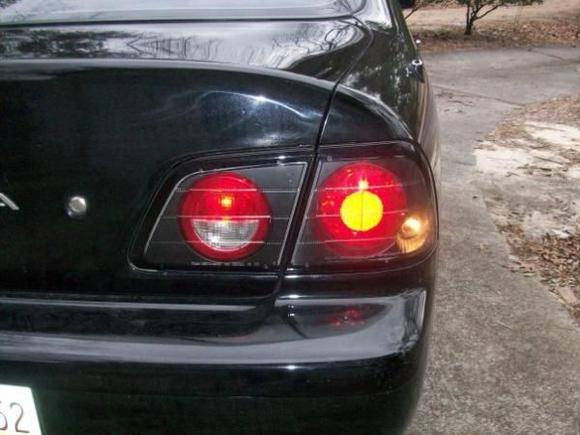 Close up of right tail light