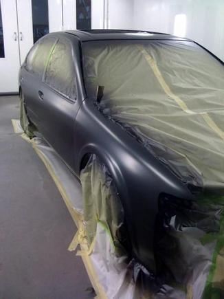In paint booth