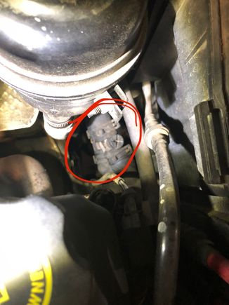 Area where coolant leaks