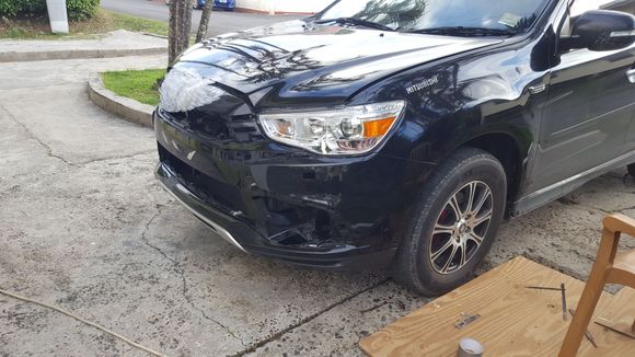 2019 front bumper on my 2010. Had it on just to cut the holes for the wheel arch in the fender. Have the missing pieces for the bumper and will put them on after respraying.