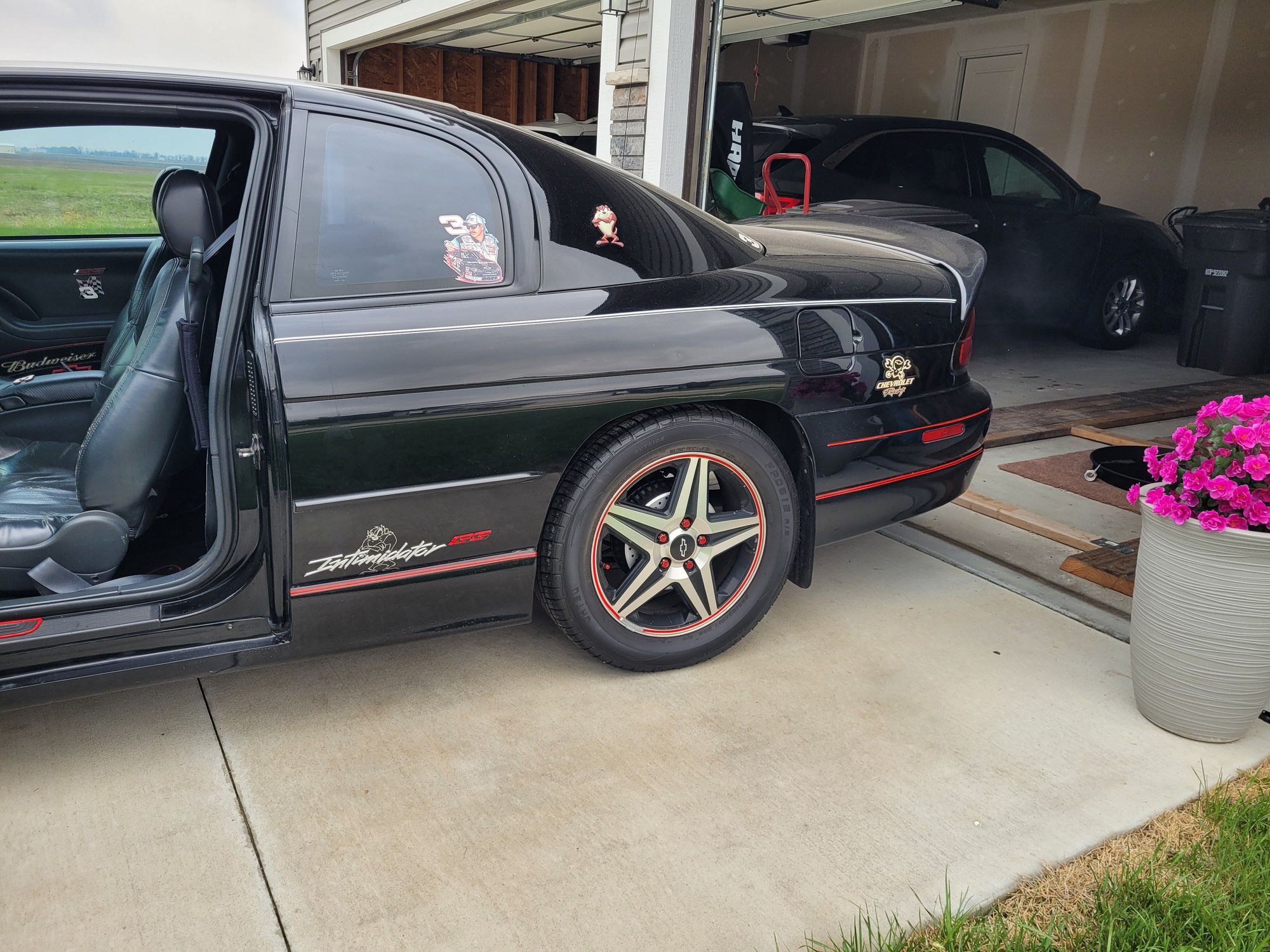 This shows the wheels I rescued from a Dale Jr MC at a U pull yard.  I added the Red strip to the wheel