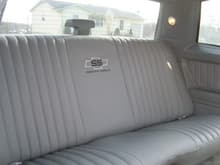 rear seat with logo