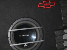 Close up of removable CW10 Massive Audio subwoofer