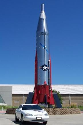 An Atlas ICBM at the museum entrance.