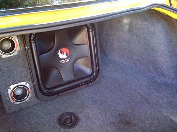 Kicker S12L5   with Kenwood KAC-9152D Amp
(Tweeters arnt hooked up)