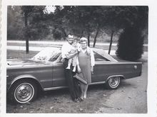 My grandparents with me standing beside my uncle's brand new '67 GTX. Red with white interior, 440 automatic. He traded it for a '69 Hemi Road Runner, said it was the biggest mistake of his life; the 4 speed Hemi car was nearly impossible to launch. Dump the clutch and it was up in smoke, try and ease it out and it bogged. Yes, it had been uber-tuned.