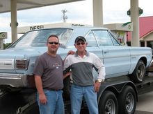 Me (left) and my good friend (William Mitts) just minutes after buying the car back. He taught me everything I know about cars. Helped me do everything ever done to the car. Was a great day for both of us when we loaded this baby on the trailer to take home.