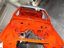 Engine compartment painted