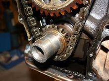 No slinger on the crank sprocket...i wonder if it had one to begin with.