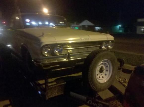 Front view after I got her on the trailer, the master cylinder was out and the parking brake was stuck on