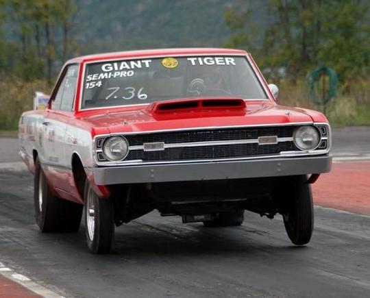 69 GTS. running 1/8 mile.