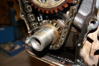 No slinger on the crank sprocket...i wonder if it had one to begin with.