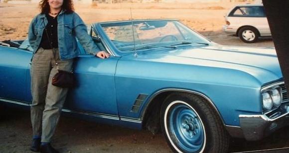 SkylarkBuick62Sister, my sister next to my Aunt's Skylark. My aunt used to rent this car as a car model for catalog shoots, she finally sold it a few years ago when she retired for a very nice price.