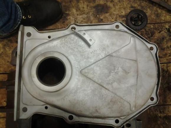 Timing chain cover after cleaning.