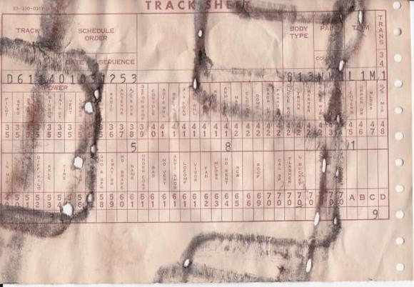 64 Chrysler build sheet