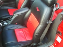 Black &amp; Red two tone leather upholstered by me.