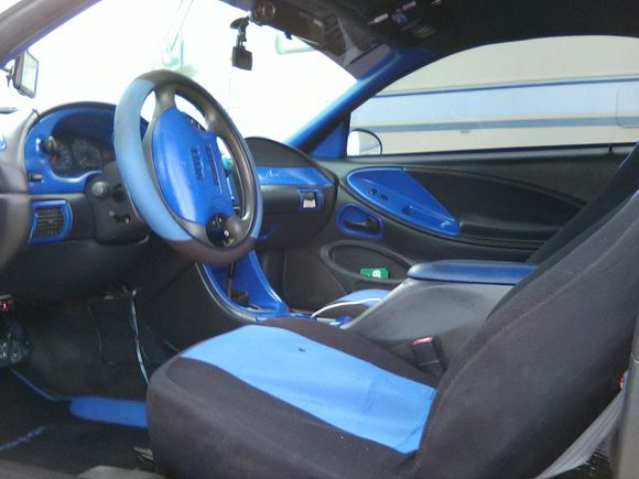 Finished painted interior with most wires finalized but not all