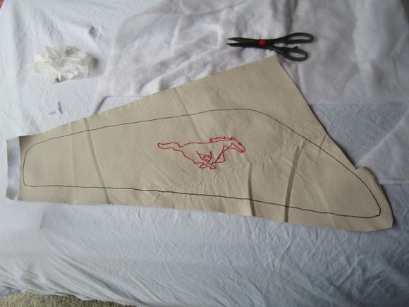 Completed embroidery on new vinyl